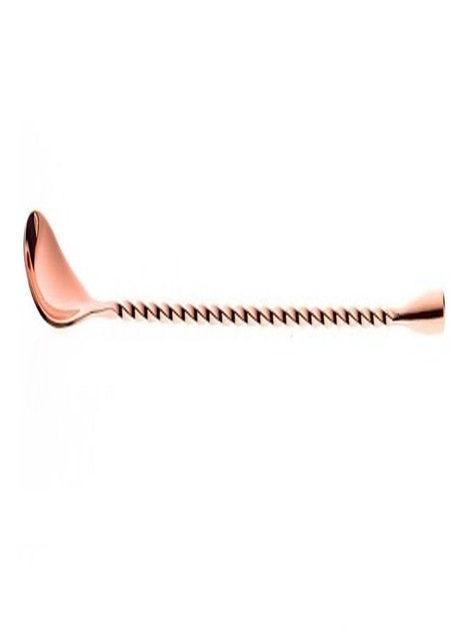 Dynore ملعقة بار/ملعقة خلط/ملعقة خلط كوكتيل/ملعقة تقليب من الفولاذ المقاوم للصدأ مطلية بالنحاس من داينور بتصميم ملتوي على شكل دمعة - Image 3